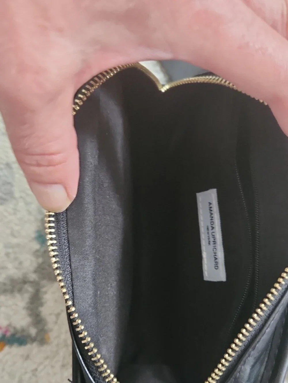 Amanda Uprichard Black Quilted Crossbody Bag